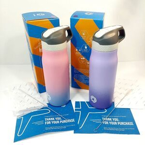 NIB FJSports 25oz Insulated Stainless Steel Sports Water Bottles (Pink & Purple)